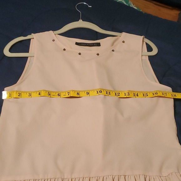 Zara cream tan tunic top size small - Picture 6 of 8